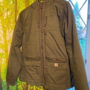 Carhartt army green winter utility jacket
